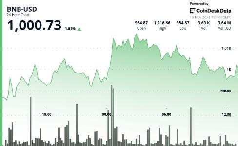 BNB突破1000美元大关后遇阻，技术形态暗示潜在回调风险