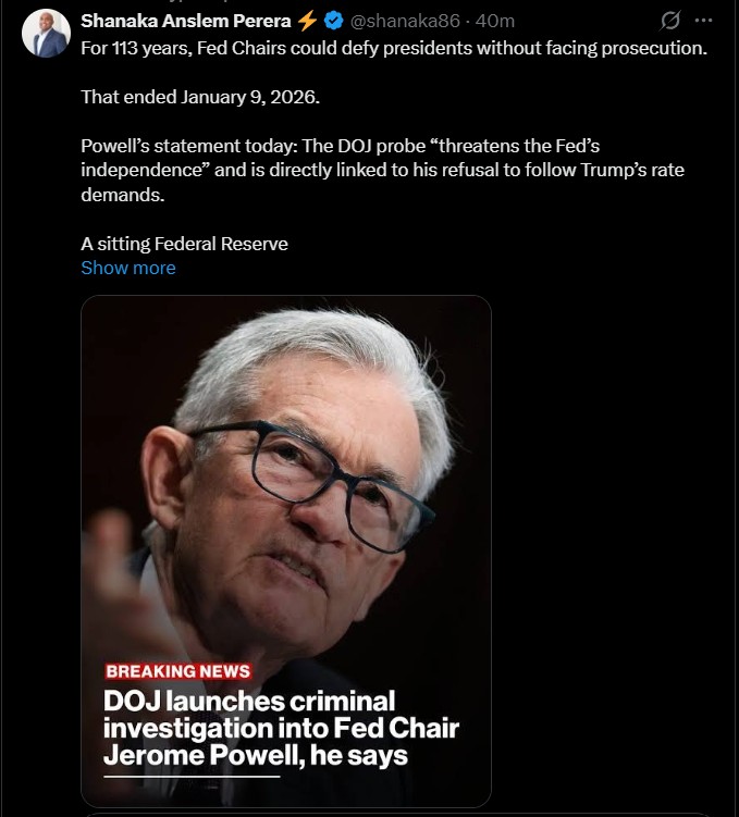  特朗普是否越过了联邦政府的底线？美联储主席杰罗姆·鲍威尔指责司法部 